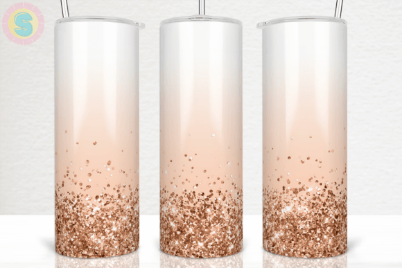 20Oz Orange Glitter Tumbler Wrap PNG