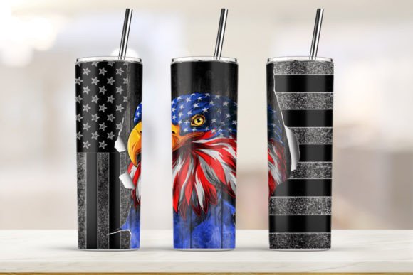 20oz Skinny 4th of July Eagle Tumbler