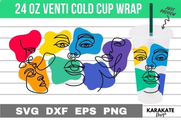 Abstract Pride, 24 Oz Venti Cup Wrap