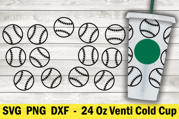 Baseball 24 Oz Cold Cup Wrap