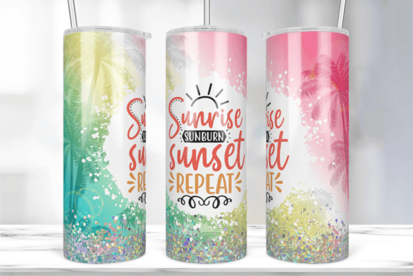 Beach Summer, Sunset Tumbler Wrap