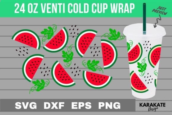 Big Watermelon, 24 Oz Venti Cup Wrap