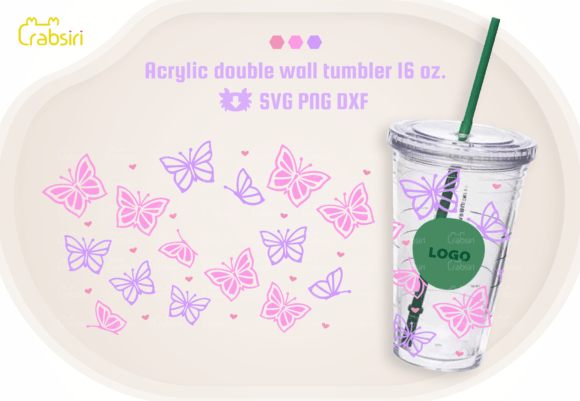 Butterfly 16oz Wrap for Starbucks Tumbler