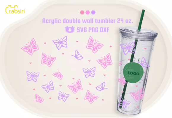 Butterfly 24oz Wrap for Starbucks Tumbler