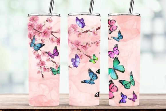 Cherry Blossom Butterfly Tumbler Wrap