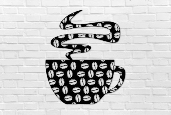 Coffee Beans Cup Wall Interior Decor Art