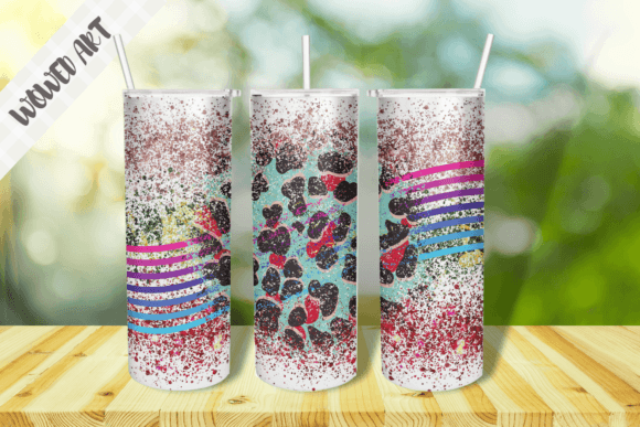 Colored Leopard Skin 20 Oz Tumbler Wrap