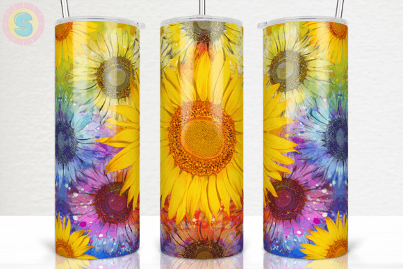 Colorful Sunflower Tumbler Wrap