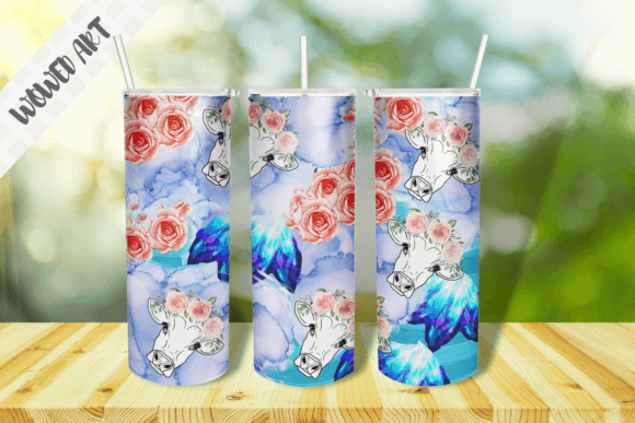 Cow 20 Oz Skinny Tumbler Wrap