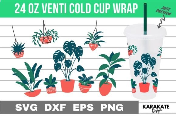 Crazy Plant, 24 Oz Venti Cup Wrap