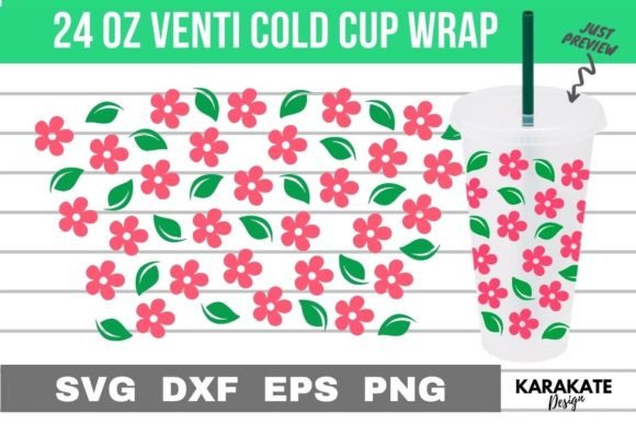 Fall Pink, 24 Oz Venti Cup Wrap