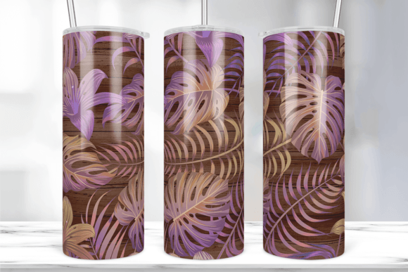 Floral Leaves Sublimation Tumbler Wrap