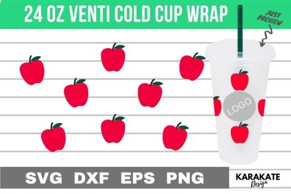 Full Apple, 24 Oz Venti Cup Wrap