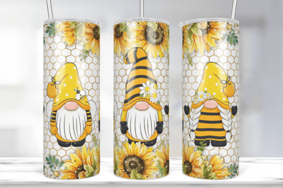 Gnome Sunflowers 20oz Tumbler Wrap