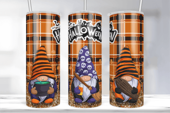 Halloween Gnome 20Oz Tumbler Wrap PNG