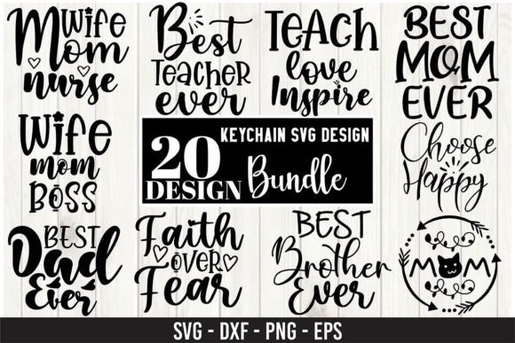 Keychain SVG Design Bundle