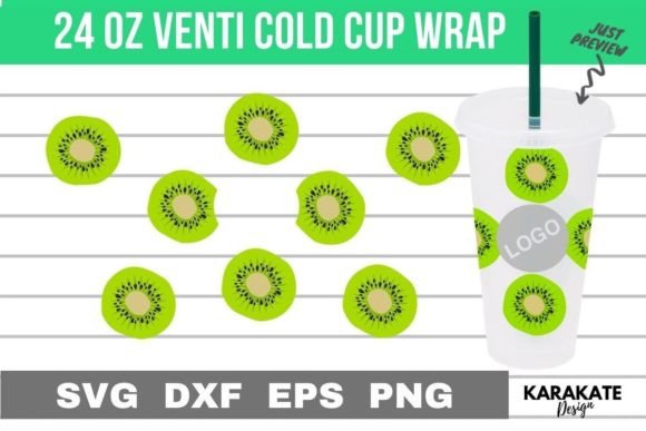 Kiwi, 24 Oz Venti Cup Wrap