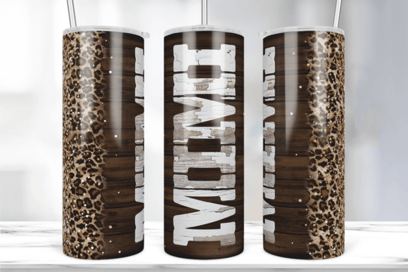 Leopard Wood Mimi Tumbler Wrap