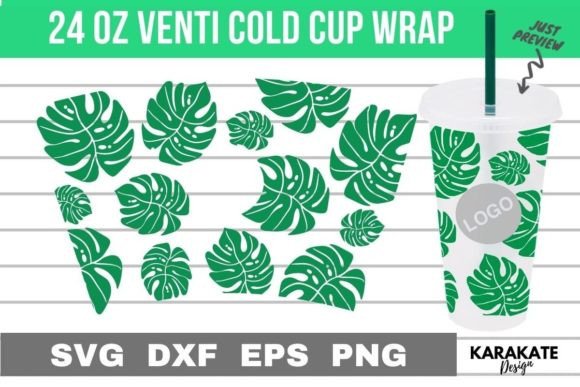 Monstera, 24 Oz Venti Cup Wrap