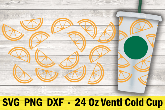 Orange Slice 24 Oz Cold Cup Wrap