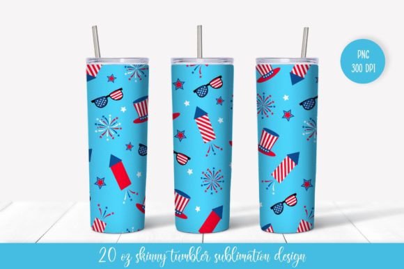 Patriotic Fireworks Tumbler Wrap