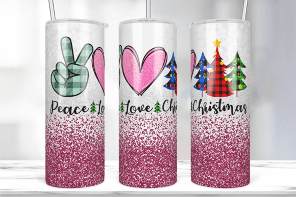 Peace Love Christmas Tumbler Wrap