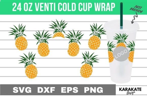 Pineapple, 24 Oz Venti Cup Wrap
