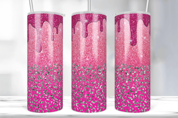 Pink Leopard Glitter Tumbler Wrap