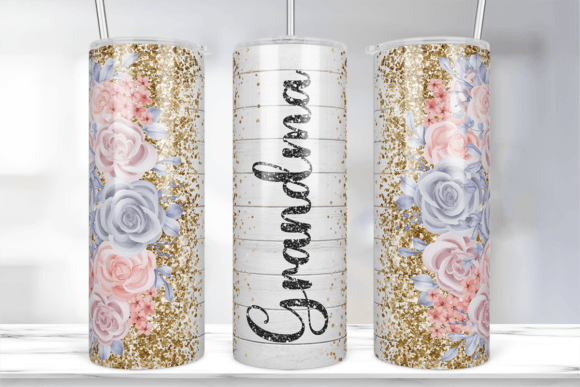 SEAMLEES Grandma Rose Tumbler Wrap PNG