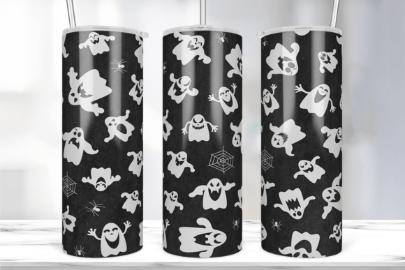 Seamless Ghost Sublimation Tumbler Wrap