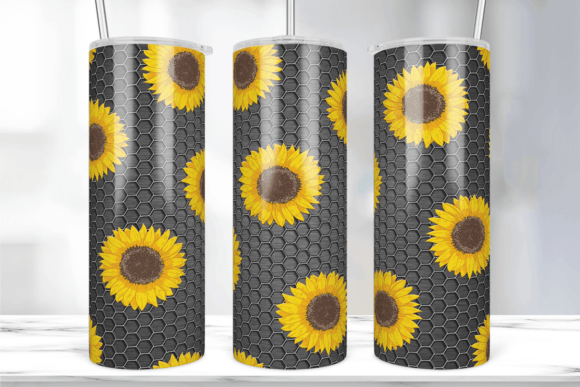 SEAMLESS Sunflower Metal Tumbler Wrap