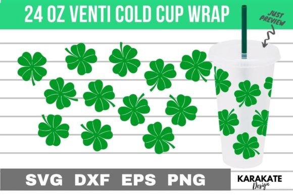 Shamrock Leaf, 24 Oz Venti Cup Wrap