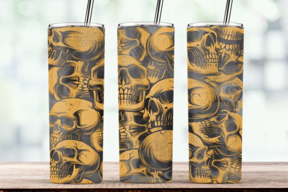 Skeleton Halloween 20oz Tumbler Wrap PNG
